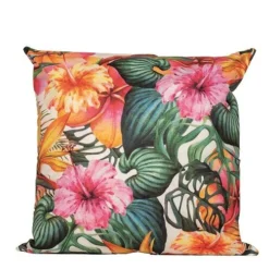 Buitenkussen L60b60 Bloem Roze/ornj
