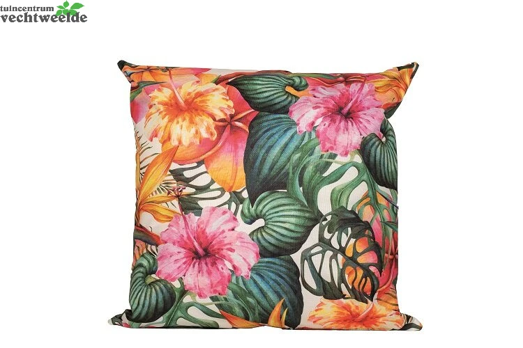 Buitenkussen L60b60 Bloem Roze/ornj 3 Buitenkussen L60b60 Bloem Roze/ornj