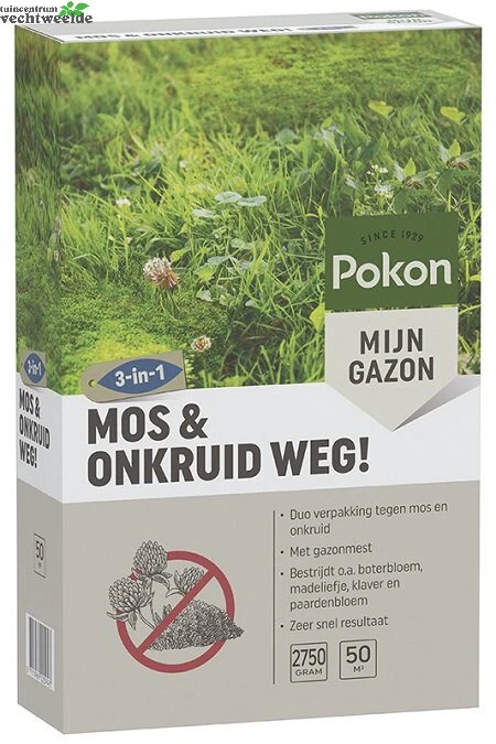 Pokon Mos En Onkruid Weg! (3 In 1) 50 M2 3 Pokon Mos En Onkruid Weg! (3 In 1) 50 M2