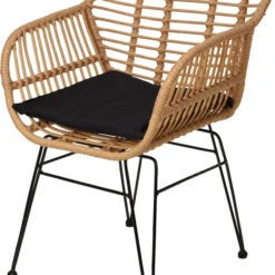 STOEL ROTAN MET KUSSEN