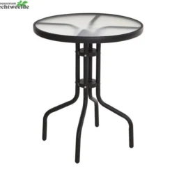 TAFEL DIA 60CM MET GLASPLAAT ROND